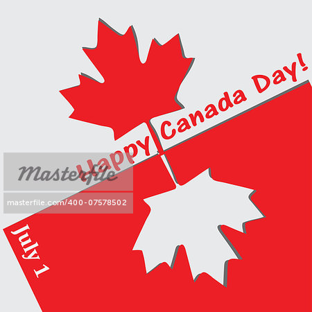 Abstract applique Canada Day with the state symbols of the country. Vector illustration.