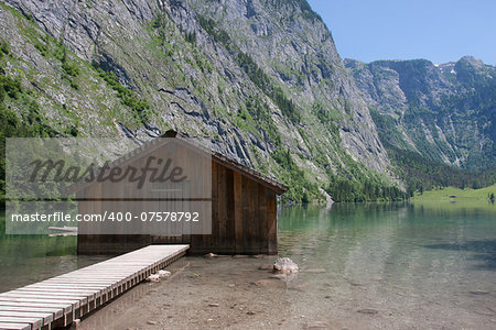 Boathouse at Obersee, Bavaria,Germany