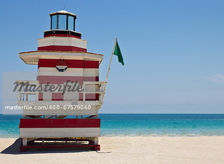 South Beach lifeguard hut in Miami, Florida