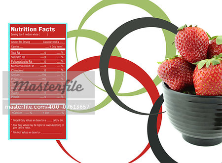 Creative Design for fruit and vegetables with Nutrition facts label.