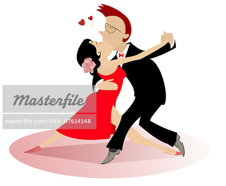 Romantic dancing man and woman
