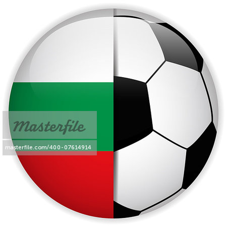 Vector - Bulgaria Flag with Soccer Ball Background