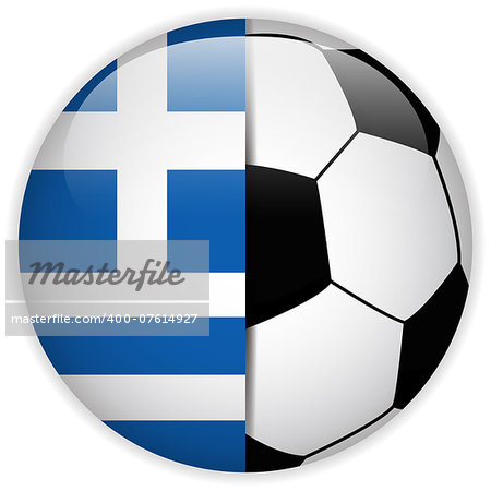 Vector - Greece Flag with Soccer Ball Background