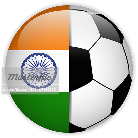 Vector - India Flag with Soccer Ball Background