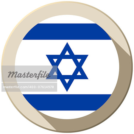 Vector - Israel Flag Button Icon Modern