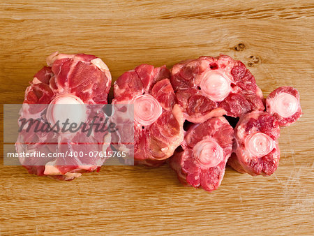 close up of raw uncooked beef oxtail