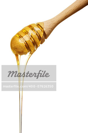 Honey dipper isolated on white background