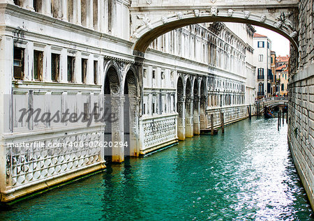Bridge of Sighs - Ponte dei Sospiri. A legend says that lovers will be granted eternal love if they kiss on a gondola at sunset under the Bridge. Venice, Italy.