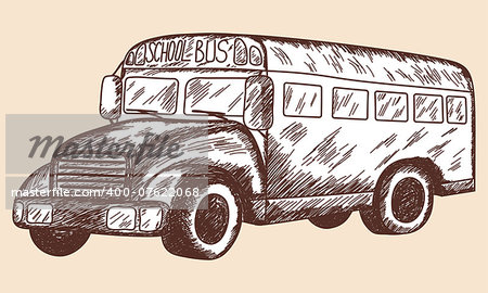 School bus sketch. EPS 10 vector illustration without transparency.