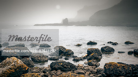 An image of a foggy coast in Ireland