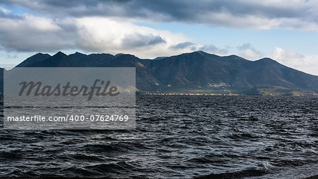 Black sea at stormy seaside