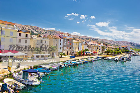Town of Pag colorful waterfront, Dalmatia, Croatia