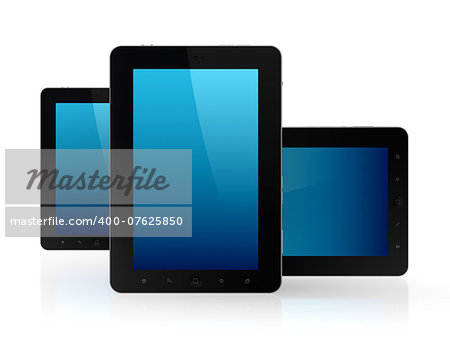 Modern tablet pc.Isolated on white background.3d rendered.