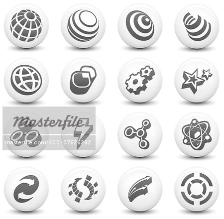 Internet Icon on Round Black and White Button Collection Original Illustration