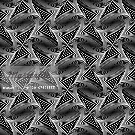 Design seamless wave geometric pattern. Abstract monochrome decorative background. Speckled texture. Vector art