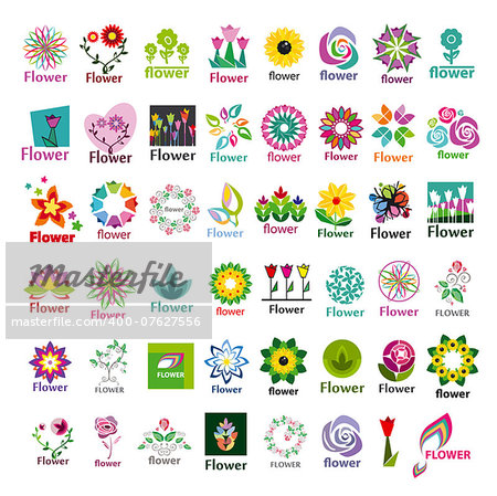 large collection of vector floral logos