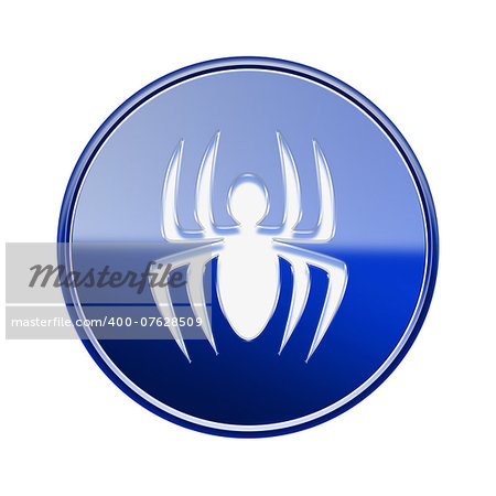Virus icon glossy blue, isolated on white background