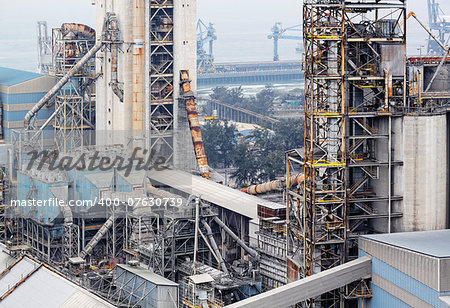 cement factory close up at day
