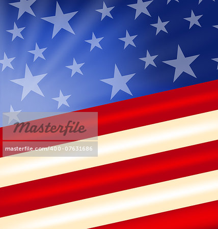 Illustration abstract American Flag for Independence Day - vector