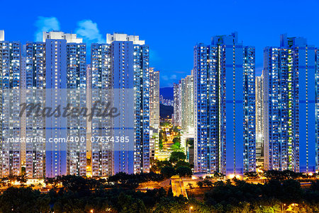 Public Estate in Hong Kong at night