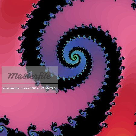 Digital computer graphic - rendering. Fractal background with spirals for design