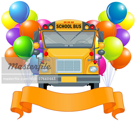 Illustration of American school bus