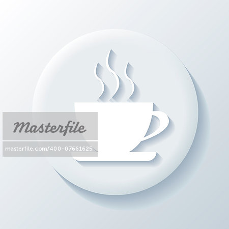 Coffee 3D Paper Icon on a white background
