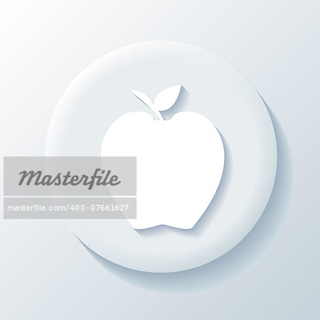 Apple 3D Paper Icon on a white background