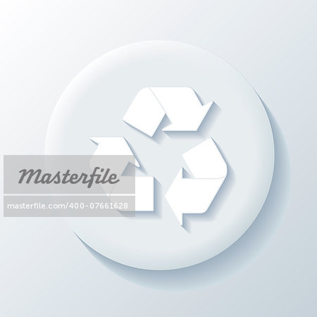 Recycling 3D Paper Icon on a white background