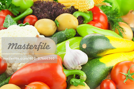 Organic Fresh Healthy Vegetables / Big Assortment / Food Background