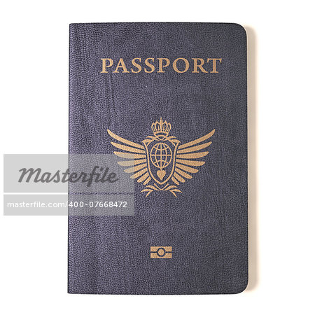 Passport on a white background. Clipping path included.