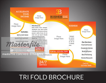 abstract tri fold brochure concept vector illustration