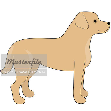 A cartoon illustration of a Labrador Retriever