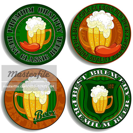 set of beer tags, this illustration can be used for your design