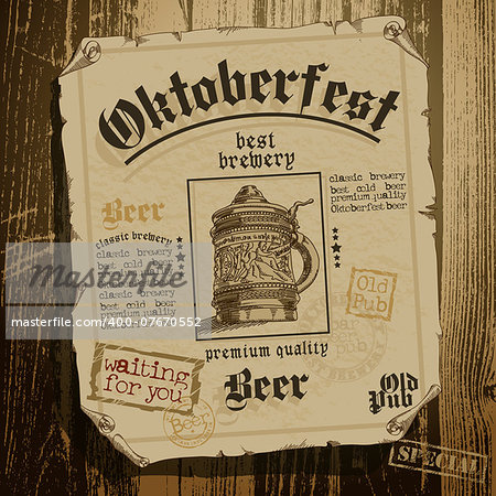 beer background Oktoberfest, this illustration can be used for your design