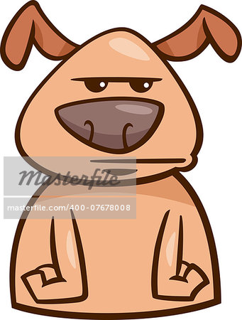 Cartoon Illustration of Funny Dog Expressing Bored Mood or Emotion