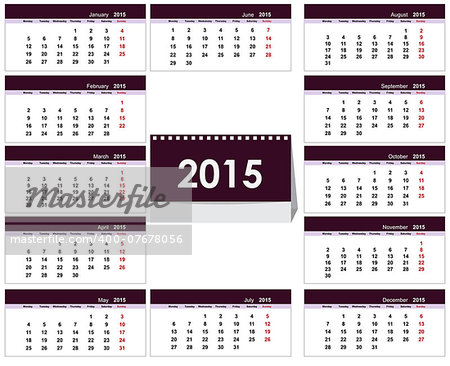 Desk calendar 2015 template. Illustration in vector format