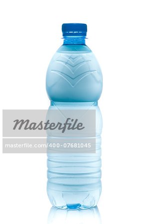 small water bottle on white background