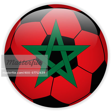 Vector - Morocco Flag with Soccer Ball Background