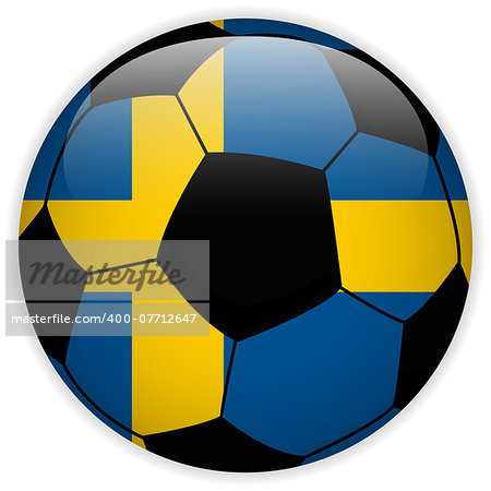 Vector - Sweden Flag with Soccer Ball Background