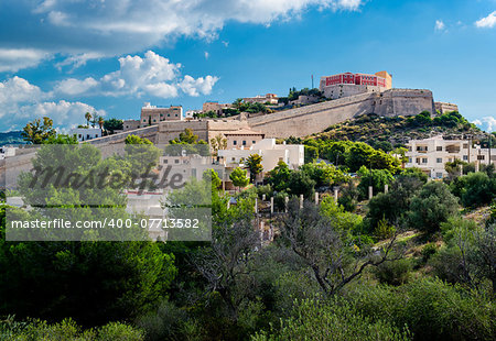 View of the Dalt Vila of Eivissa. Spain