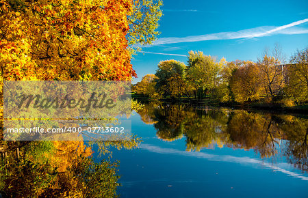 Picturesque autumn landscape. Riga, Latvia