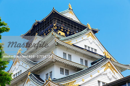Osaka castle city in japan at day