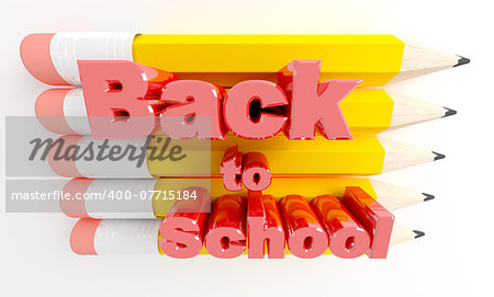 3D render of pencils and Back to school.
