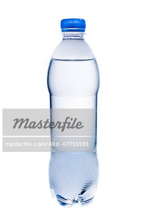 small water bottle on white background