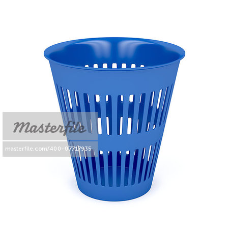 Trash can on white background