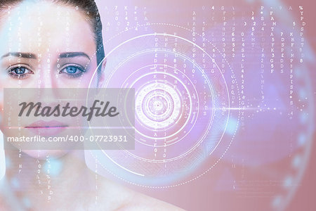 Composite image of natural beauty posing against interface