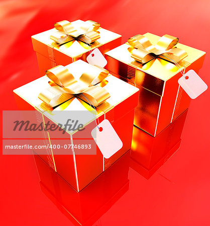 Bright christmas gifts on a white background