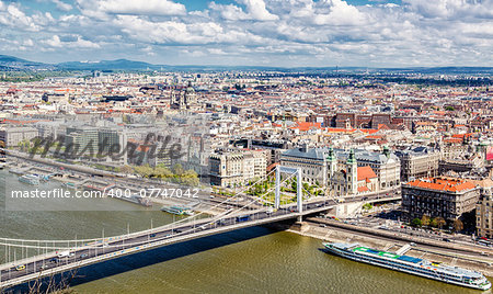 View of Pest, eastern part of Budapest. Hungary