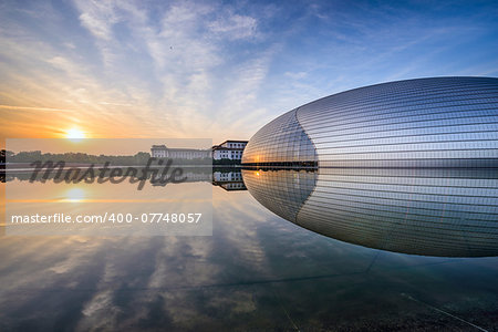 BEIJING, CHINA - JUNE 24, 2014: National Centre for the Performing Arts. The futuristic design stirred controversy when the theater was completed in 2007.